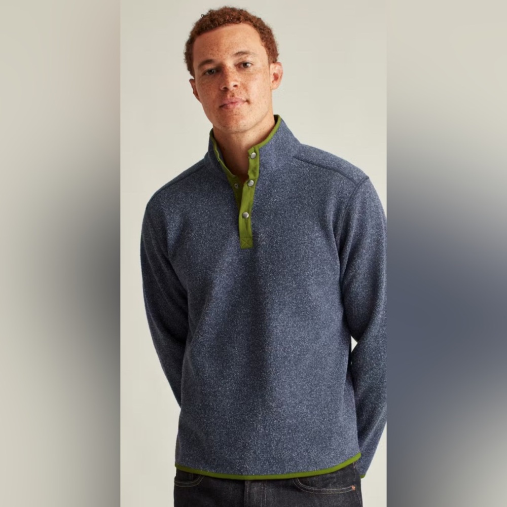 BONOBOS Sweater Fleece Snap Mock. Size XL‎
